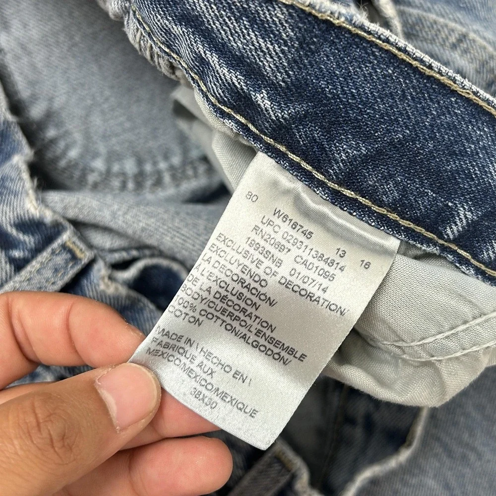 Y2K Dickies Carpenter Jeans Mens 38x30 Medium Wash Blue Denim Relaxed Straight
